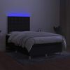 vidaXL Boxspring posteľ s matracom a LED, čierna 120x190 cm, l&aacute;tka