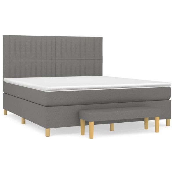 vidaXL Boxspring posteľ s matracom tmavosiv&aacute; 160x200 cm l&aacute;tka