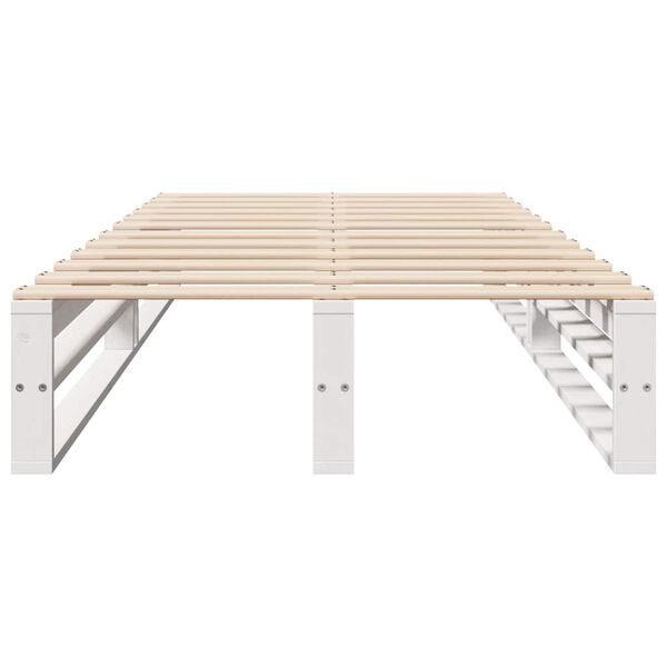 vidaXL Posteľ bez matraca biela 75x190 cm masívna borovica