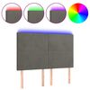 vidaXL Čelo postele s LED tmavosiv&eacute; 144x5x118/128 cm zamat