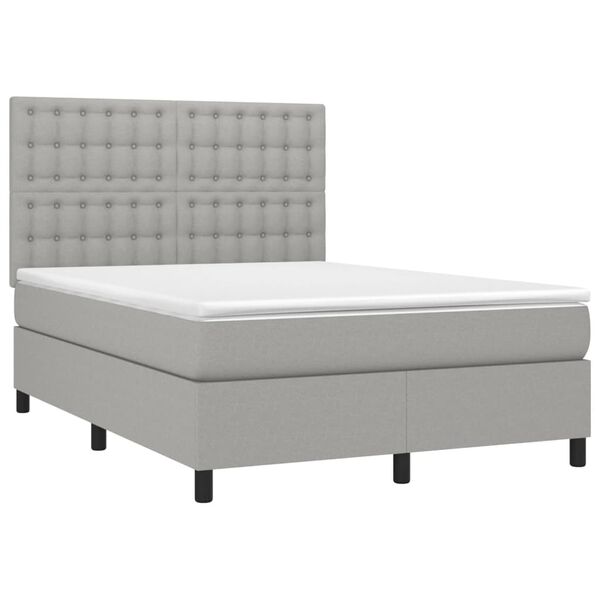 vidaXL Boxspring posteľ s matracom bledosiv&yacute; 140x190 cm l&aacute;tka