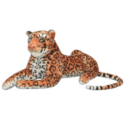 vidaXL Hračka plyšový leopard, hnedý, XXL