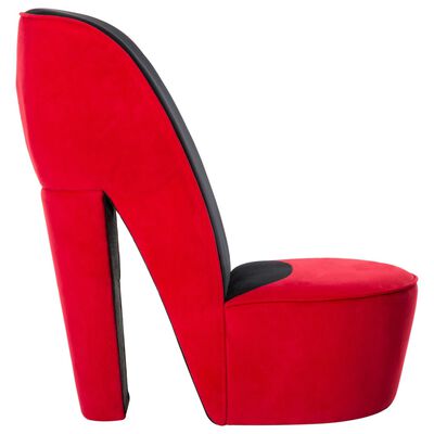 vidaXL Kreslo v tvare topánky červené zamatové