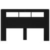 vidaXL LED hlavová doska s poličkou Čierny dub 160 x 18,5 x 103,5 cm