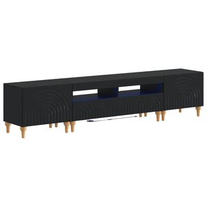 vidaXL 3-dielny LED TV stol&iacute;k Čierna Kompozitn&eacute; drevo