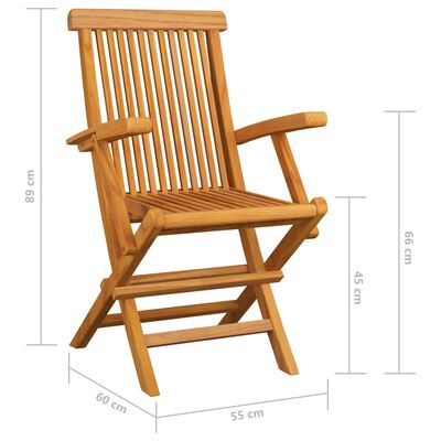 vidaXL Záhradné stoličky+podložky, vzor s listami 2 ks, tíkový masív