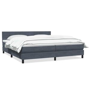 vidaXL Posteľn&yacute; r&aacute;m boxspring s matracom tmavosiv&yacute; 180x210 cm zamat