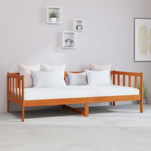 vidaXL Denn&aacute; posteľ s matracmi Voskovo hned&aacute; a biela 90 x 200 cm