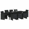 vidaXL Z&aacute;hradn&yacute; jed&aacute;lensk&yacute; set 9 pcs Čierna polyratan