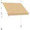 vidaXL Ručne zaťahovacia mark&iacute;za, 250 cm, žlto-modr&eacute; p&aacute;siky