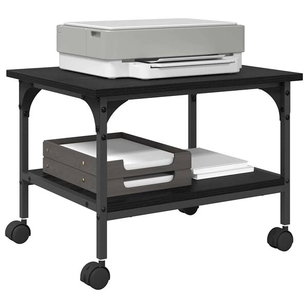 vidaXL Stojan na tlačiareň Čierny dub 50 x 40 x 38 cm Kompozitn&eacute; drevo