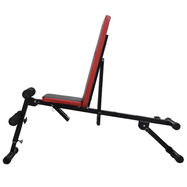 vidaXL Nastaviteľn&aacute; lavička na ľah-sed so 30,5 kg sadou činiek