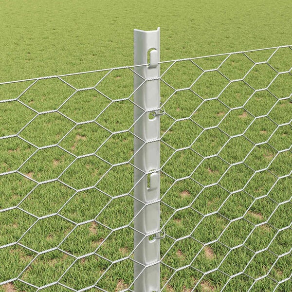 vidaXL Plot s podperou Strieborn&aacute; 1,2 x 50 m Oceľ