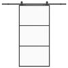 vidaXL Posuvn&eacute; dvere s kovan&iacute;m čierne 102x205 cm ESG sklo