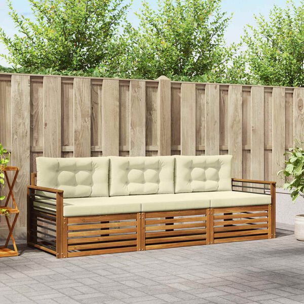 vidaXL Z&aacute;hradn&aacute; s&uacute;prava gaučov s vank&uacute;&scaron;om 3 pcs Pr&iacute;rodn&aacute; a kr&eacute;mov&aacute;