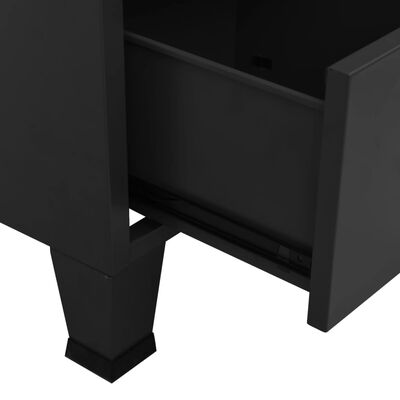 vidaXL Industriálna úložná skrinka, čierna 70x40x115 cm, kov