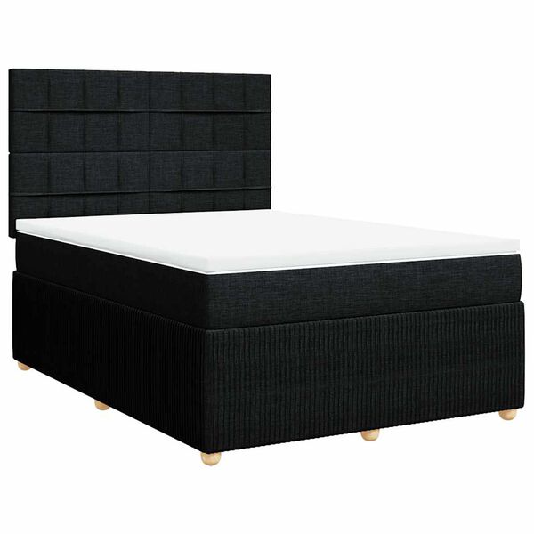 vidaXL Boxspring posteľ s matracom čierny 140x190 cm l&aacute;tka
