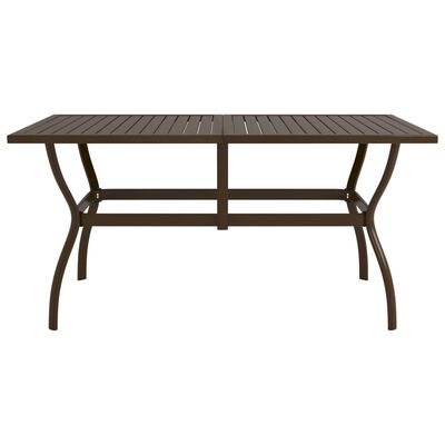 vidaXL Záhradný stôl hnedý 140x80x72 cm oceľ