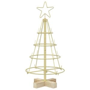 vidaXL Vianočn&yacute; kužeľov&yacute; stromček KUOPIO 60 cm Oceľ Zlat&aacute;