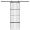 vidaXL Posuvn&eacute; dvere s kovan&iacute;m 76x205 cm ESG sklo a hlin&iacute;k