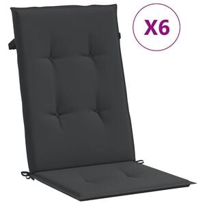 vidaXL Podložky na z&aacute;hradn&eacute; stoličky, vysok&eacute; operadlo 6 ks 120x50x3 cm