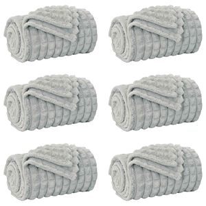 vidaXL Prikr&yacute;vky na hodenie 6 ks Siv&aacute; 200 x 150 cm 4.5 kg Fl&iacute;s