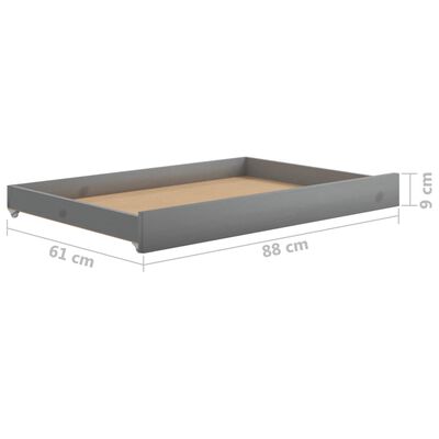 vidaXL Rozkladacia denná posteľ 2x(90x200) cm sivá borovicové drevo