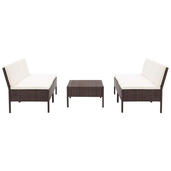 vidaXL 5-dielna z&aacute;hradn&aacute; sedacia s&uacute;prava s podložkami polyratanov&aacute; hned&aacute;