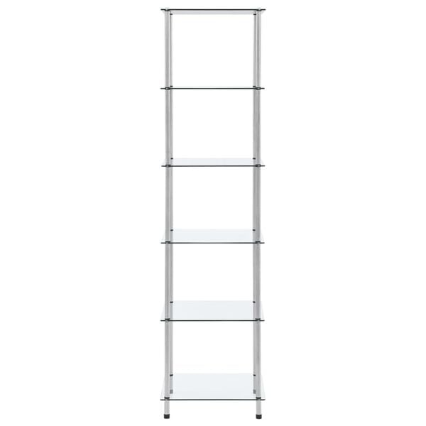vidaXL Regál so 6 policami, priehľadný 40x40x160 cm, tvrdené sklo