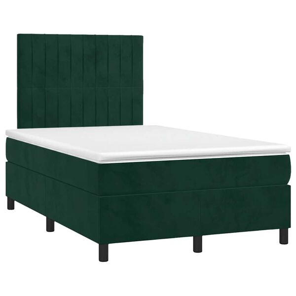 vidaXL Boxspring posteľ s matracom, tmavozelen&aacute; 120x190cm, zamat