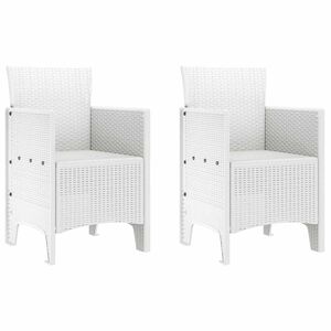vidaXL Z&aacute;hradn&aacute; stolička 2 pcs Biela 53 x 49 x 85 cm Polypropyl&eacute;n