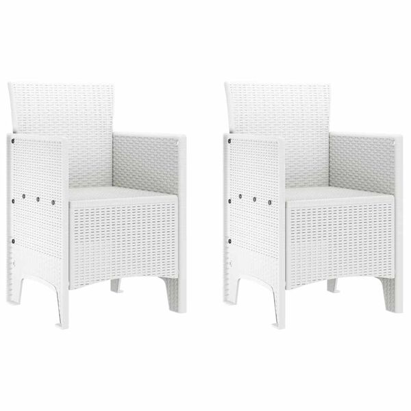 vidaXL Z&aacute;hradn&aacute; stolička 2 pcs Biela 53 x 49 x 85 cm Polypropyl&eacute;n