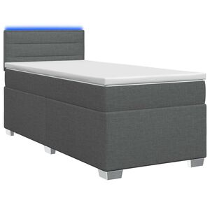 vidaXL Posteľ s boxspringom a matracom a LED Tmavosiv&aacute; 80 x 200 cm