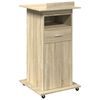 vidaXL Rečn&iacute;cky pult kolieska z&aacute;suvka dub sonoma 55x55x107cm kom.drevo