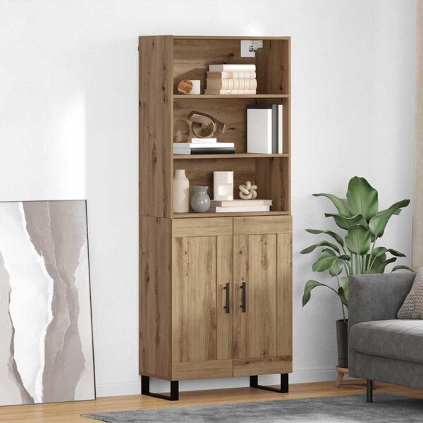 vidaXL Highboard Remeseln&yacute; dub 69,5 x 34 x 180 cm Kompozitn&eacute; drevo