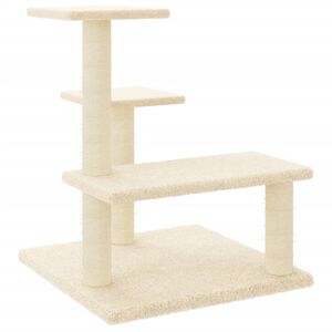 vidaXL &Scaron;krabadlo pre mačky so sisalov&yacute;mi stĺpikmi kr&eacute;mov&eacute; 61 cm