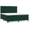 vidaXL Posteľn&yacute; r&aacute;m boxsping s matracom tmavozelen&yacute; 180x200 cm zamat
