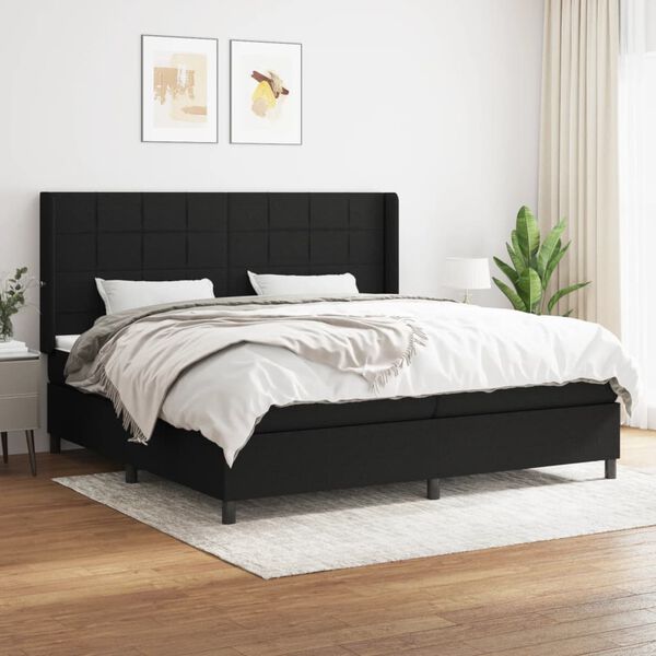 vidaXL Boxspring posteľ s matracom čierna 200x200 cm l&aacute;tka