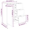 vidaXL Komoda biela 60x30x70 cm spracované drevo