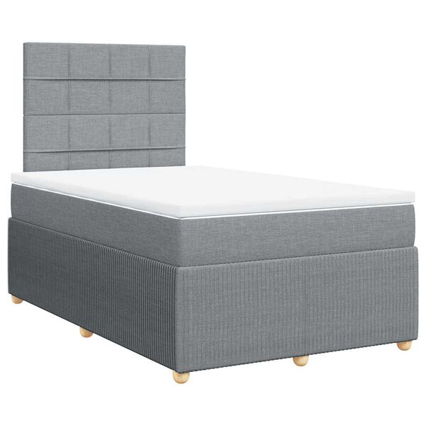 vidaXL Boxspring posteľ s matracom bledosiv&aacute; 120x200 cm l&aacute;tka