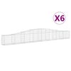 vidaXL Obl&uacute;kov&yacute; gabionov&yacute; k&ocirc;&scaron; 6 ks 400x30x40/60 cm pozinkovan&eacute; železo