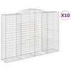 vidaXL Obl&uacute;kov&eacute; gabi&oacute;nov&eacute; ko&scaron;e 10 ks 300x30x200/220 cm pozink. železo
