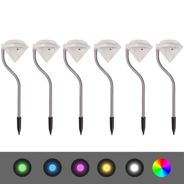 vidaXL Sol&aacute;rne z&aacute;hradn&eacute; LED svetl&aacute; 6 ks 9x7,8x29,5 cm