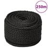 vidaXL Pracovn&eacute; lano čierne 14 mm 250 m polypropyl&eacute;n