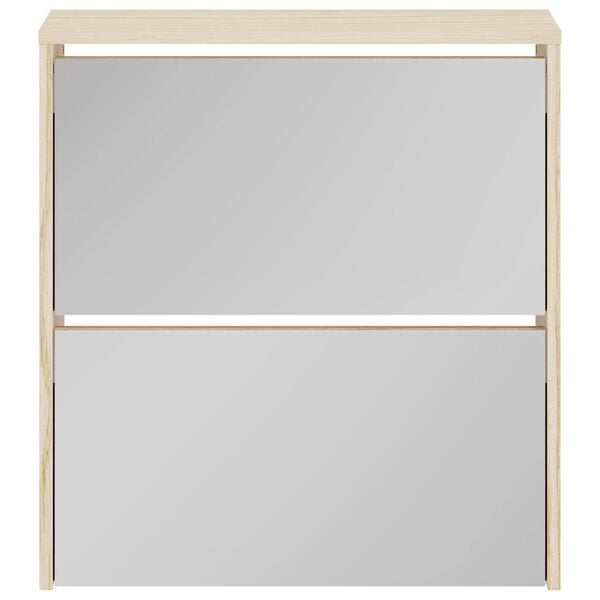 vidaXL 2 dielny botn&iacute;k so zrkadlom, dubov&yacute;, 63x17x67 cm