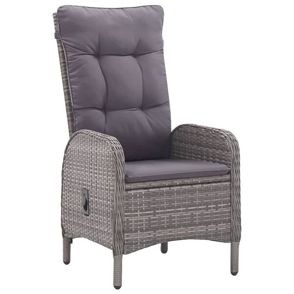 vidaXL 3-dielna záhradná jedálenská súprava sivá