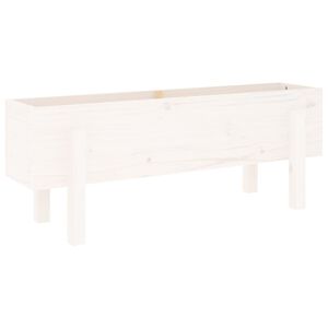 vidaXL Z&aacute;hradn&yacute; vyv&yacute;&scaron;en&yacute; z&aacute;hon biely 101x30x38 cm borovicov&yacute; mas&iacute;v