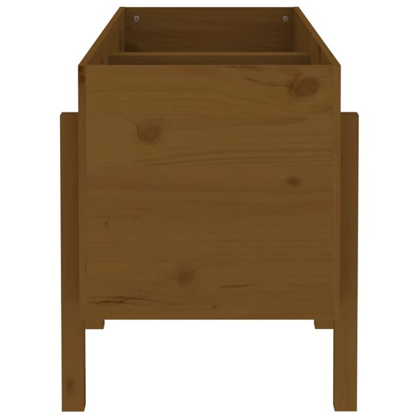 vidaXL Z&aacute;hradn&yacute; vyv&yacute;&scaron;. z&aacute;hon medovohned&yacute; 121x50x57 cm mas&iacute;vna borovica