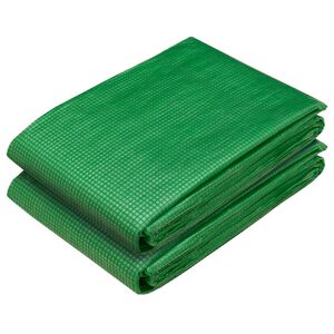 vidaXL Plachta s očkami 2 ks Zelen&aacute; 3 x 5 m 260 gsm PE