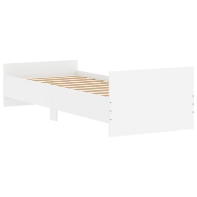vidaXL Rám postele biely 75x190 cm malé jednolôžko kompozitné drevo